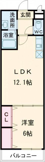 フジパレス堺もず(1LDK/2階)の間取り写真