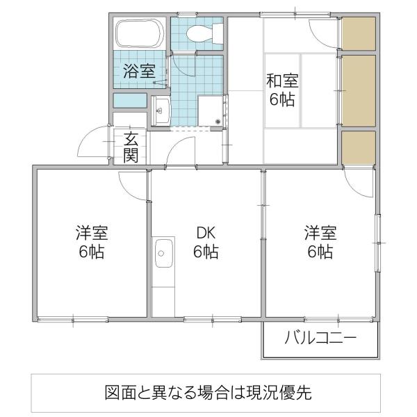 ジュネスKN I(3DK/1階)の間取り写真