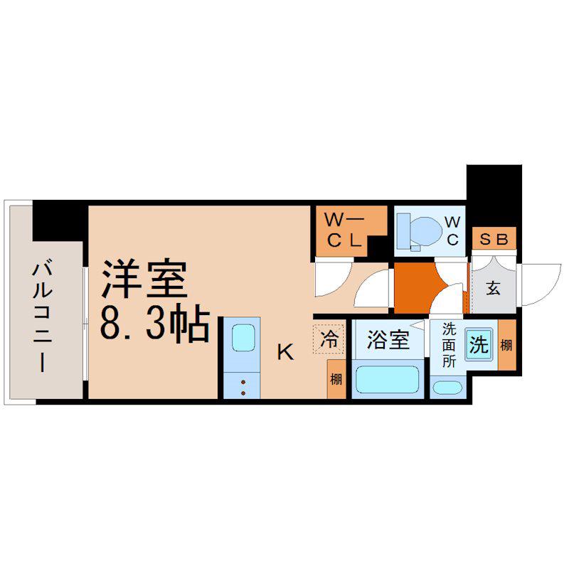 ルーエ今池(ワンルーム/5階)の間取り写真