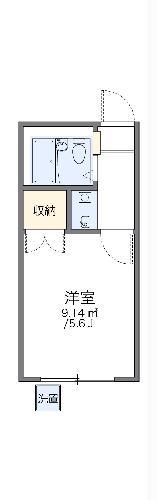 レオパレスブルーリバー(1K/1階)の間取り写真