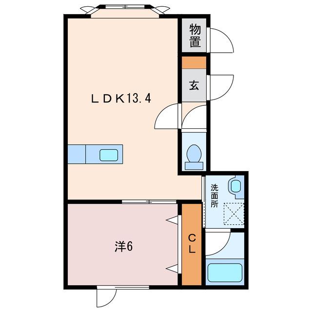 ヴィーナスヴィレッジIV(1LDK/1階)の間取り写真