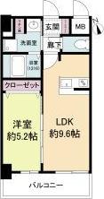 ディームス江坂(1LDK/9階)の間取り写真