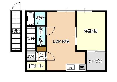 コーポ西門A(1LDK/2階)の間取り写真