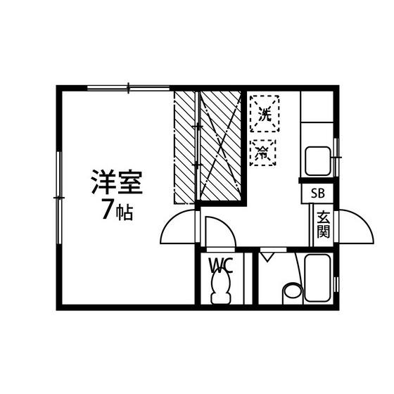 ティエラ青葉(1K/1階)の間取り写真
