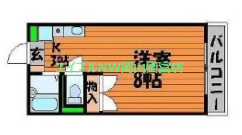 コーポサンライズ(1K/1階)の間取り写真