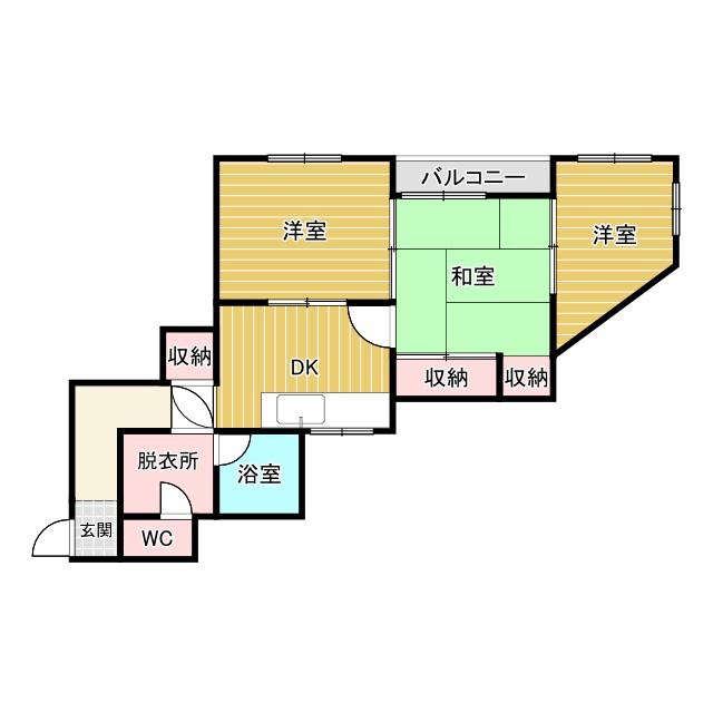 廣池ビル(2DK/2階)の間取り写真