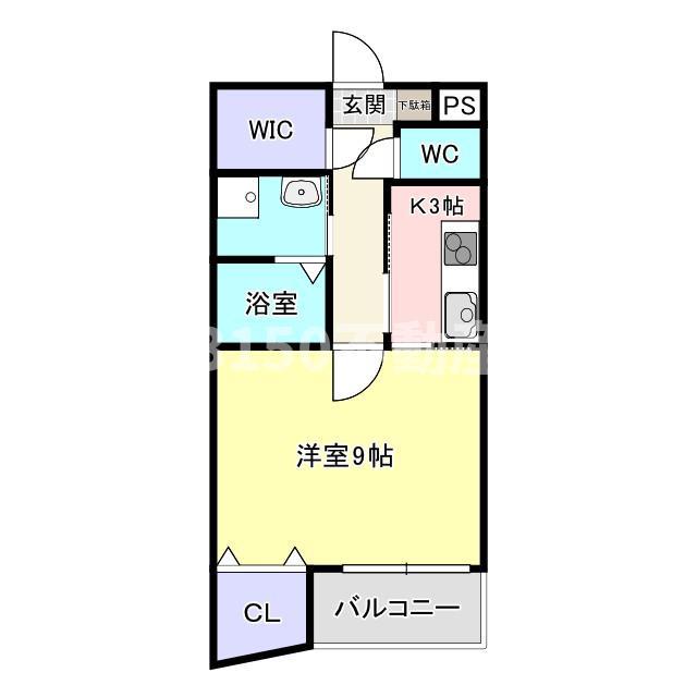 名鉄名古屋本線 笠松駅 徒歩4分 3階建 築21年(1K/1階)の間取り写真