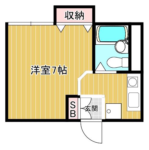 寿ビル(ワンルーム/2階)の間取り写真