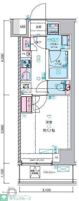 GENOVIA本所吾妻橋SKYGARDEN(1K/5階)の間取り写真