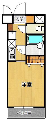 立花アスペンハウス(1K/7階)の間取り写真
