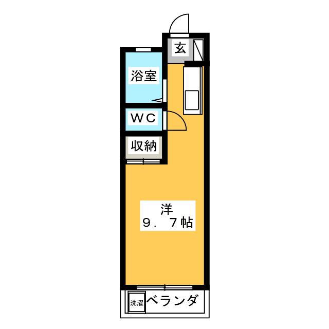 ハイツ島塚(ワンルーム/2階)の間取り写真