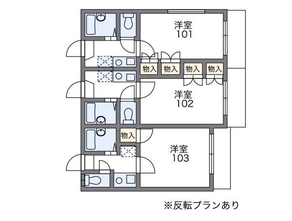 レオパレス祇園町(1K/1階)の間取り写真