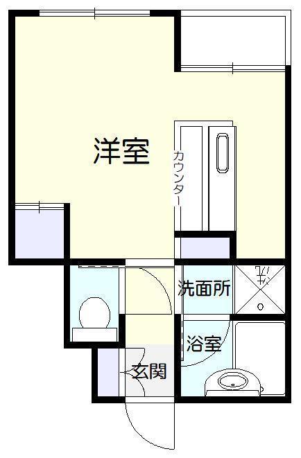 エトワール源藤(ワンルーム/1階)の間取り写真