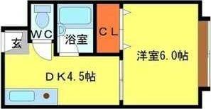 ハイツ岸本(1DK/1階)の間取り写真
