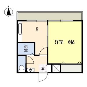 有志ビル(1K/3階)の間取り写真