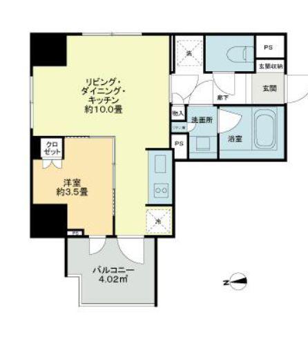 ライオンズ東向島ミレス(1LDK/7階)の間取り写真
