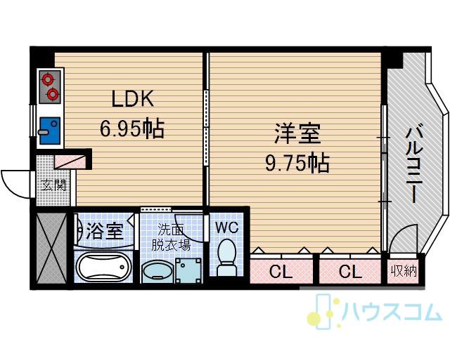 総持寺グリーンハイツ(1LDK/3階)の間取り写真