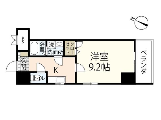 ENISHU 己斐本町(1K/3階)の間取り写真