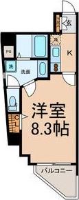 スカイコート葵(1K/3階)の間取り写真