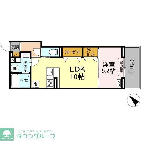 D-SOLACE新千葉3丁目(1LDK/2階)の間取り写真