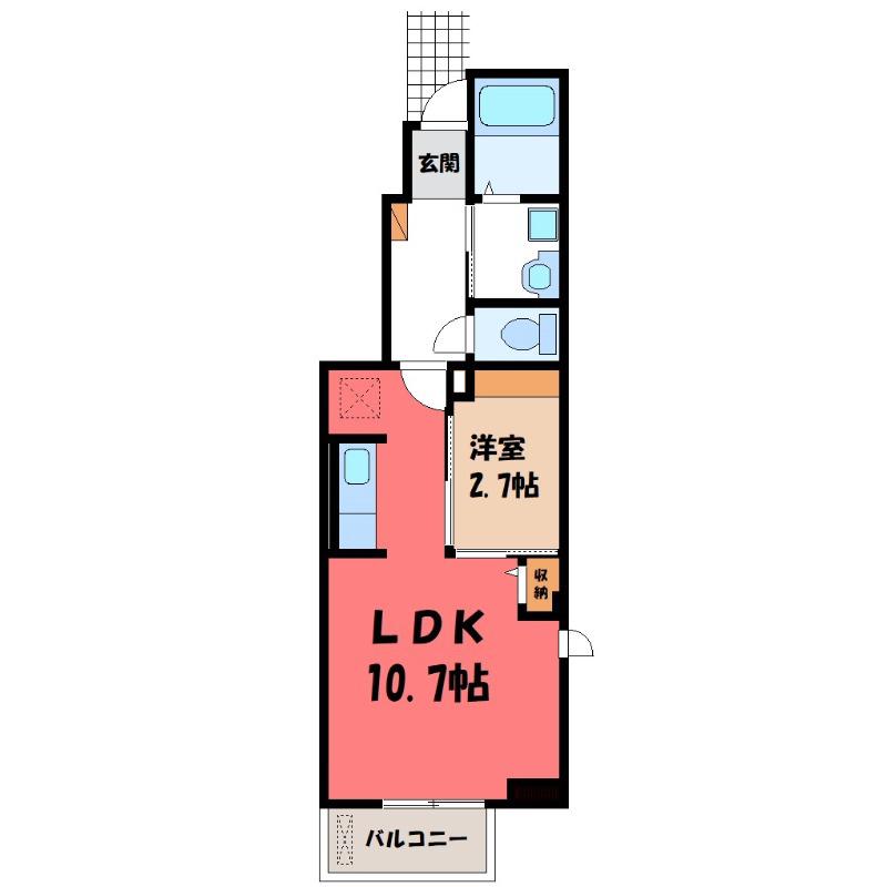 サン ウエスト(1LDK/1階)の間取り写真