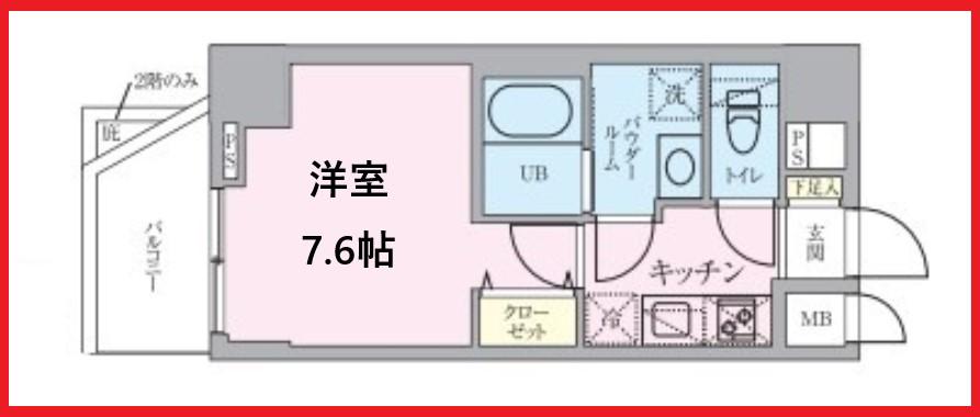 アダチライナートネリレジデンス(1K/4階)の間取り写真