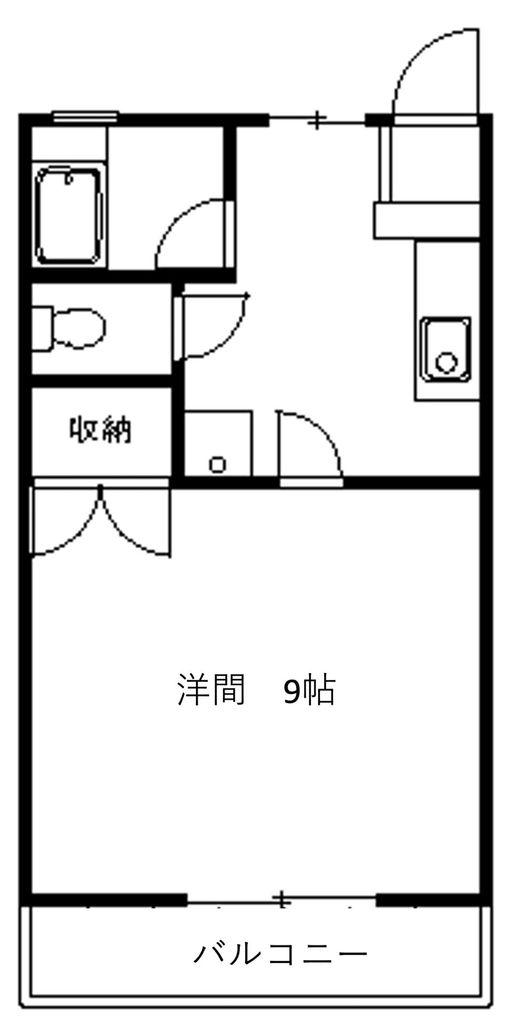 水南ハイツ(1K/1階)の間取り写真