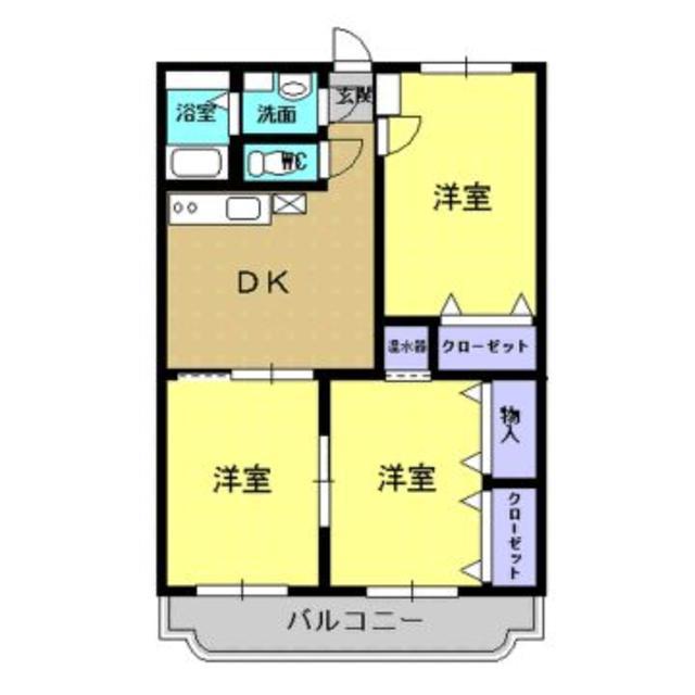 M・ジュールマンション(3DK/3階)の間取り写真