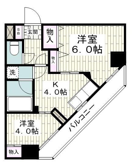 第5山庄ビル(2K/5階)の間取り写真
