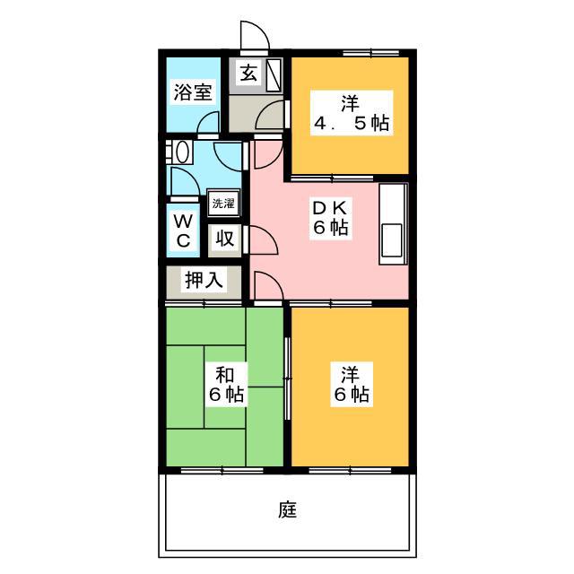 エスポア95(3DK/1階)の間取り写真