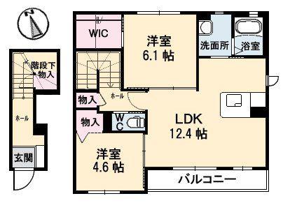 ピアリーメゾン楓(2LDK/2階)の間取り写真