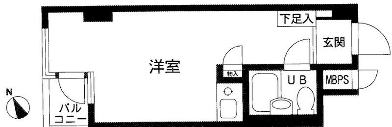 ライオンズプラザ新宿(ワンルーム/3階)の間取り写真
