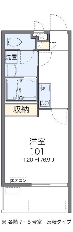 クレイノISHINBARU(1K/1階)の間取り写真
