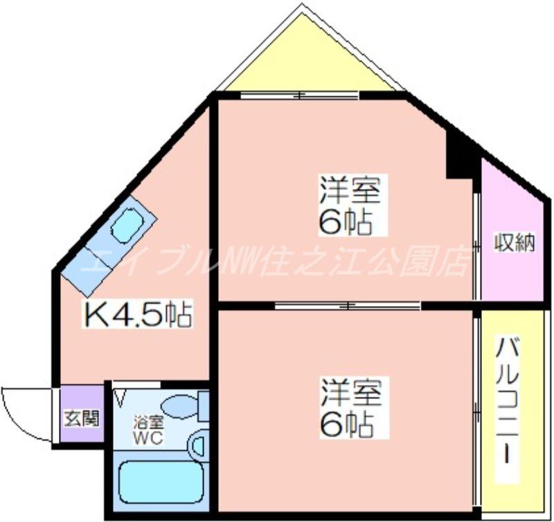 ラパンジール大国III(1DK/12階)の間取り写真
