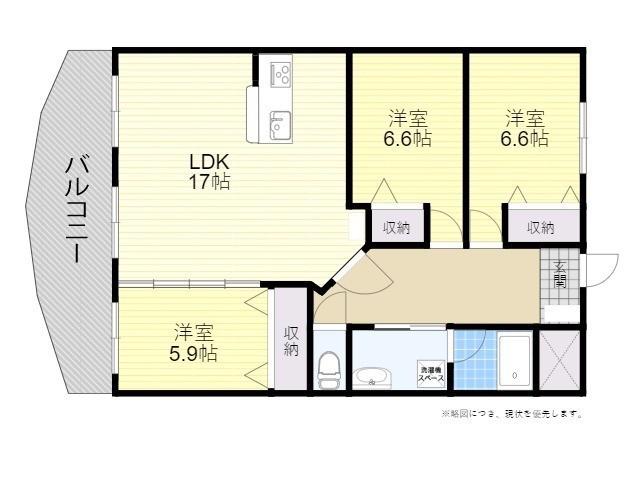 グラシア下郡Ⅲ(3LDK/5階)の間取り写真