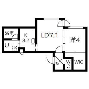 REUSSIR S5W8(1LDK/3階)の間取り写真