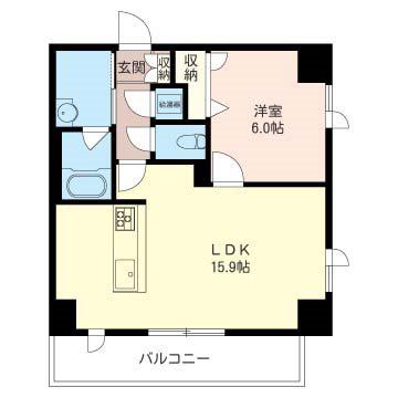 ルシエル(1LDK/8階)の間取り写真