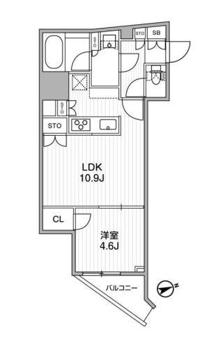 DIMUS蔵前RESIDENCE(1LDK/5階)の間取り写真