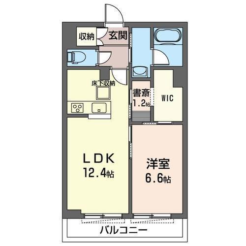 BLOOM(1LDK/1階)の間取り写真