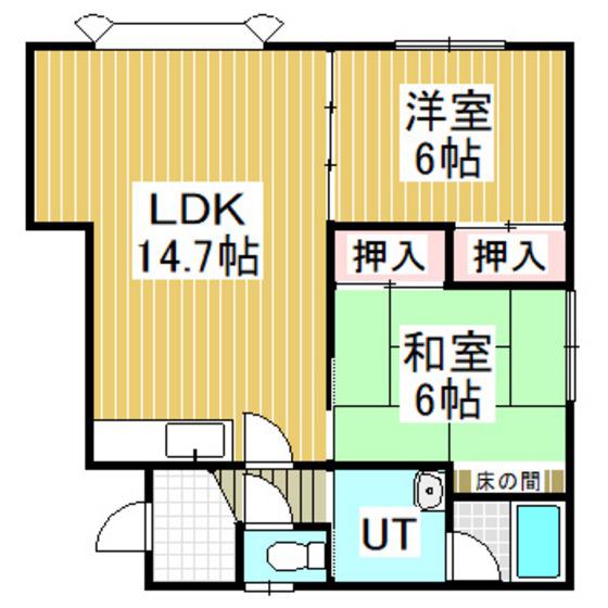 ハイムプライオ(2LDK/2階)の間取り写真