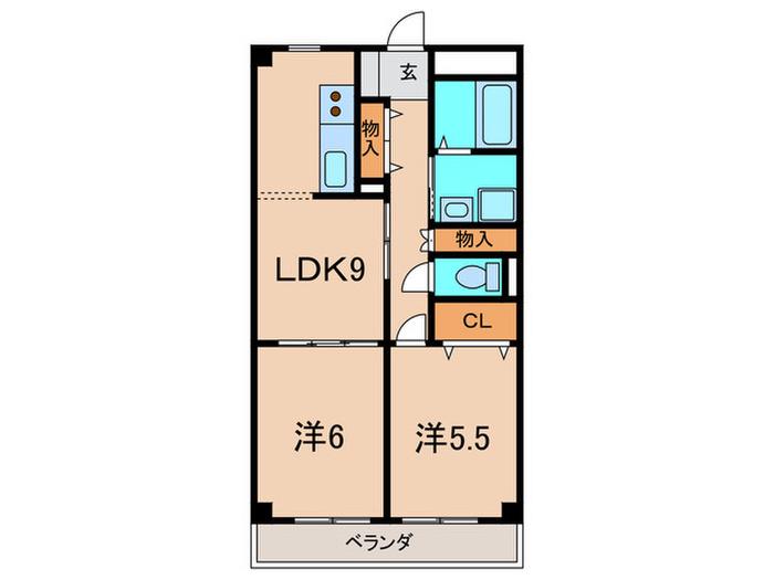 ANNEX古結II(2LDK/4階)の間取り写真