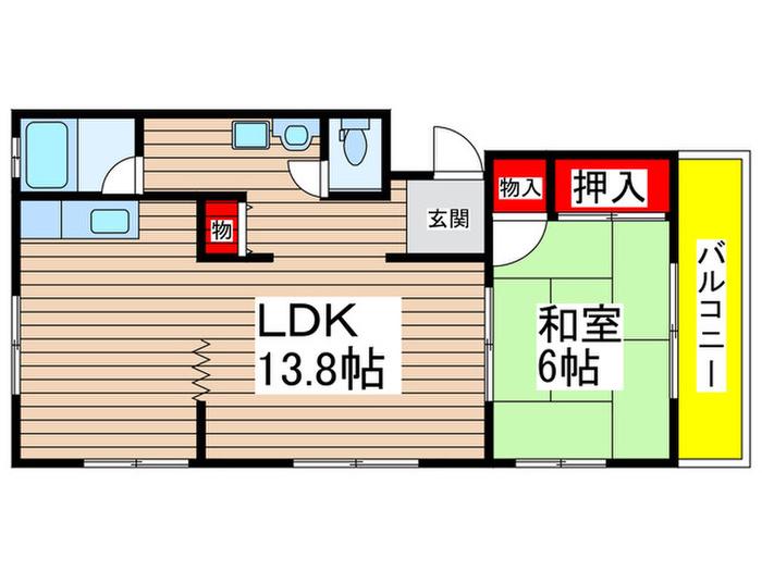 トキワハイツ(1LDK/1階)の間取り写真