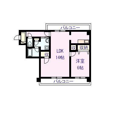 アマランス西田(1LDK/3階)の間取り写真