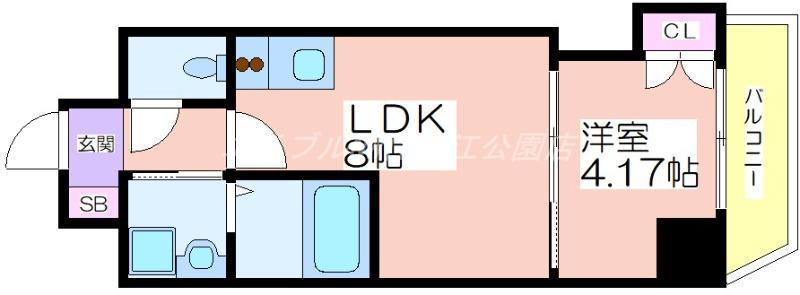 THE PEAK TENGACHAYA(1LDK/6階)の間取り写真