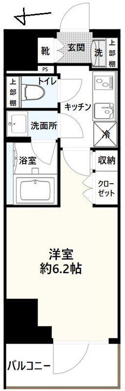 DIPS亀有駅前(1K/9階)の間取り写真