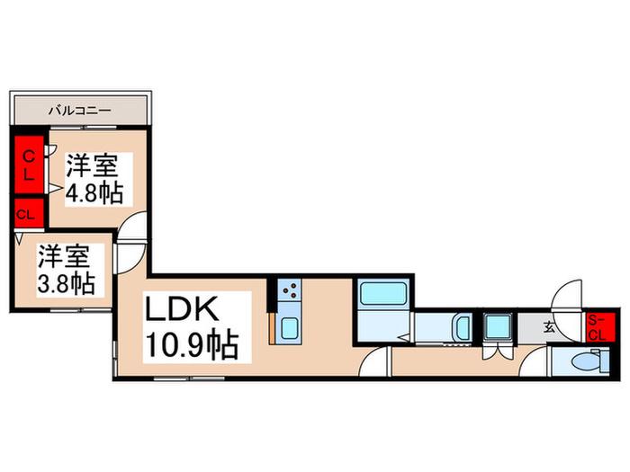 セレスティア南篠崎町(2LDK/3階)の間取り写真