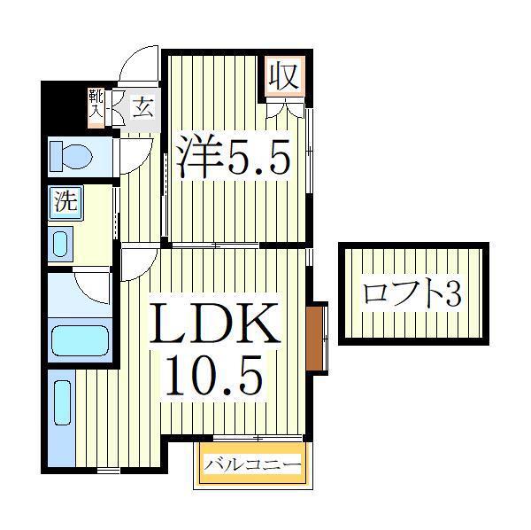 ベルナティオ(1LDK/2階)の間取り写真