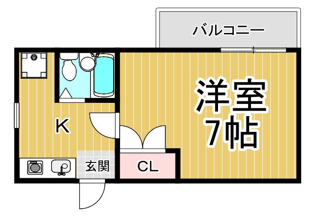 グレースメモリー宝塚(1K/6階)の間取り写真