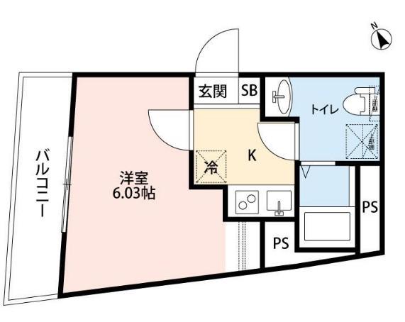 SPOY戸越銀座(1K/4階)の間取り写真