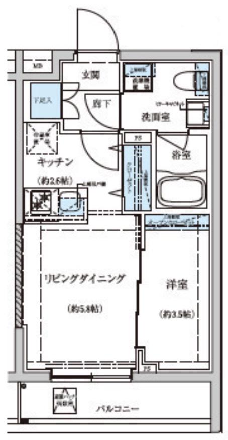 WEAVE BASE -OJI KAMIYA 王子神谷(1LDK/1階)の間取り写真